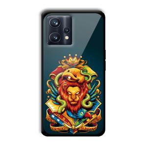 Fiery Lion Customized Printed Glass Back Cover for Realme 9 Pro