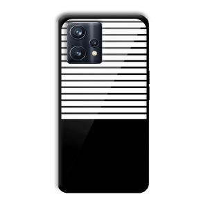 White and Black Stripes Customized Printed Glass Back Cover for Realme 9 Pro