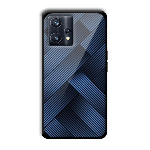Blue Criss Cross Customized Printed Glass Back Cover for Realme 9 Pro