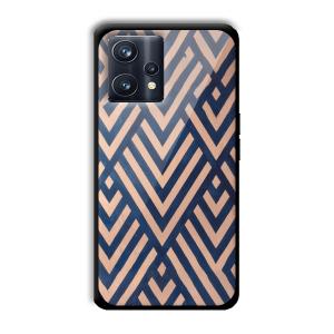 Gold and Blue Customized Printed Glass Back Cover for Realme 9 Pro