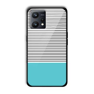 Cyan Stripes Customized Printed Glass Back Cover for Realme 9