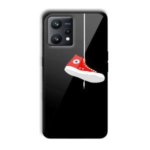 Red Sneaker Customized Printed Glass Back Cover for Realme 9