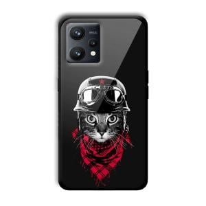Rider Cat Customized Printed Glass Back Cover for Realme 9