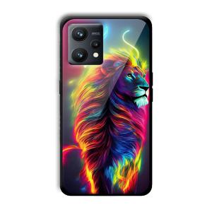 Neon Lion Customized Printed Glass Back Cover for Realme 9