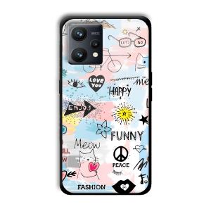 Illustrations Customized Printed Glass Back Cover for Realme 9