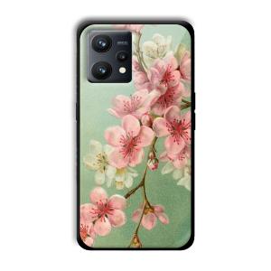 Pink Flowers Customized Printed Glass Back Cover for Realme 9
