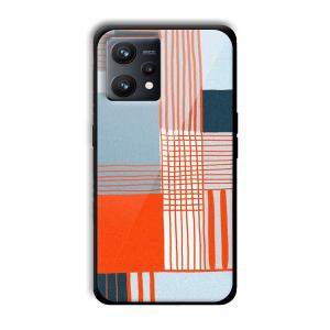 Orange Stripes Customized Printed Glass Back Cover for Realme 9