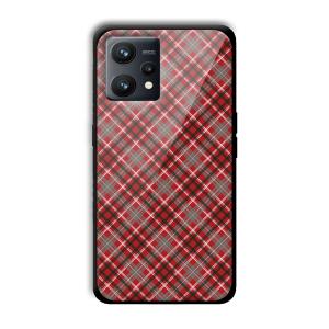 Red Checks Customized Printed Glass Back Cover for Realme 9
