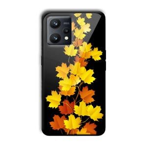Golden Leaves Customized Printed Glass Back Cover for Realme 9