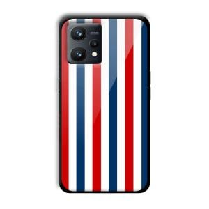 Red and Blue Customized Printed Glass Back Cover for Realme 9
