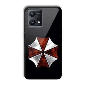 Red and Silver Customized Printed Glass Back Cover for Realme 9