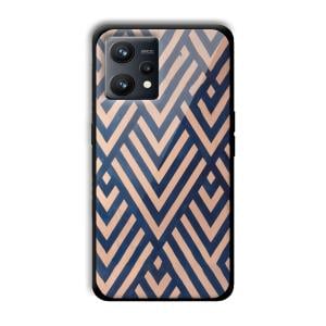 Gold and Blue Customized Printed Glass Back Cover for Realme 9