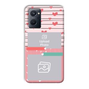 Pink Hearts Customized Printed Back Cover for Realme 9i