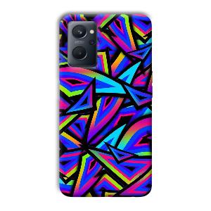 Blue Triangles Phone Customized Printed Back Cover for Realme 9i