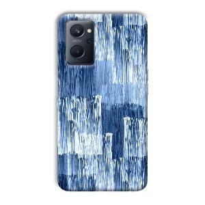 Blue White Lines Phone Customized Printed Back Cover for Realme 9i