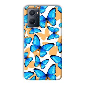 Blue Butterflies Phone Customized Printed Back Cover for Realme 9i