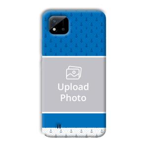Blue White Design Customized Printed Back Cover for Realme C11 2021