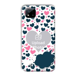 Blue & Pink Hearts Customized Printed Back Cover for Realme C11 2021