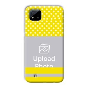 White & Yellow Customized Printed Back Cover for Realme C11 2021