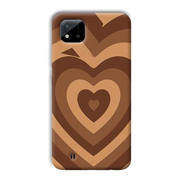 Brown Hearts Phone Customized Printed Back Cover for Realme C11 2021