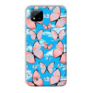 Pink Butterflies Phone Customized Printed Back Cover for Realme C11 2021