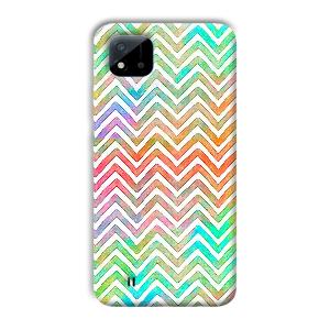 White Zig Zag Pattern Phone Customized Printed Back Cover for Realme C11 2021