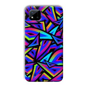 Blue Triangles Phone Customized Printed Back Cover for Realme C11 2021