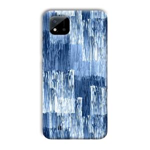 Blue White Lines Phone Customized Printed Back Cover for Realme C11 2021