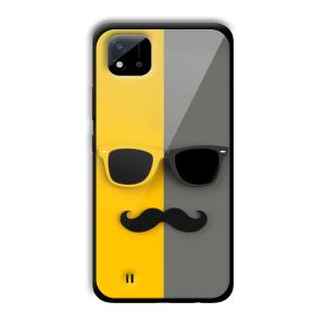 Yellow and Grey Sunglass Customized Printed Glass Back Cover for Realme C11 2021
