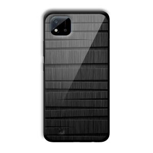 Black Wooden Pattern Customized Printed Glass Back Cover for Realme C11 2021