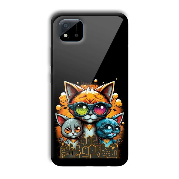 Cats Customized Printed Glass Back Cover for Realme C11 2021