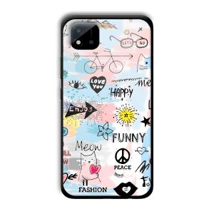 Illustrations Customized Printed Glass Back Cover for Realme C11 2021