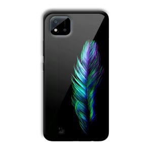 Neon Feather Customized Printed Glass Back Cover for Realme C11 2021