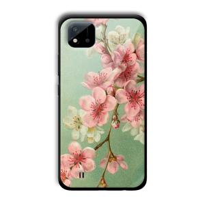 Pink Flowers Customized Printed Glass Back Cover for Realme C11 2021