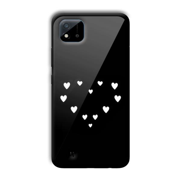 Little White Hearts Customized Printed Glass Back Cover for Realme C11 2021
