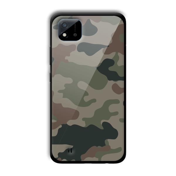 Green Camo Customized Printed Glass Back Cover for Realme C11 2021
