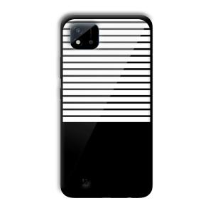 White and Black Stripes Customized Printed Glass Back Cover for Realme C11 2021