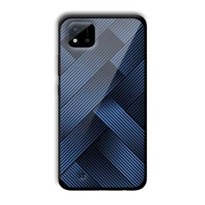 Blue Criss Cross Customized Printed Glass Back Cover for Realme C11 2021