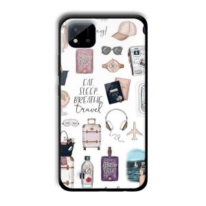 Eat Sleep Breathe Travel Customized Printed Glass Back Cover for Realme C11 2021