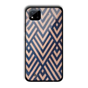 Gold and Blue Customized Printed Glass Back Cover for Realme C11 2021