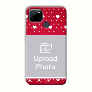 White Hearts Customized Printed Back Cover for Realme C21Y