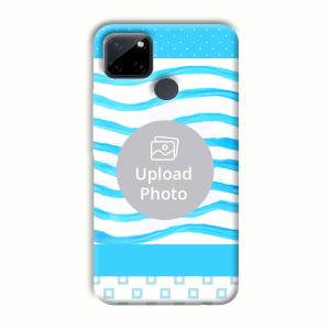 Blue Wavy Design Customized Printed Back Cover for Realme C21Y