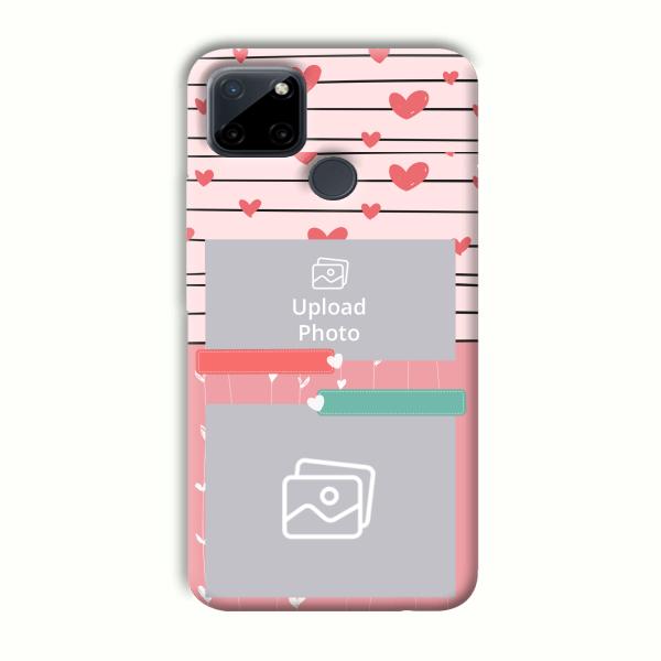 Pink Hearts Customized Printed Back Cover for Realme C21Y