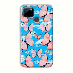 Pink Butterflies Phone Customized Printed Back Cover for Realme C21Y