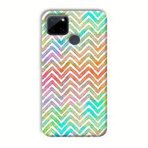 White Zig Zag Pattern Phone Customized Printed Back Cover for Realme C21Y