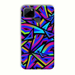 Blue Triangles Phone Customized Printed Back Cover for Realme C21Y