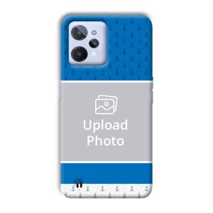 Blue White Design Customized Printed Back Cover for Realme C31