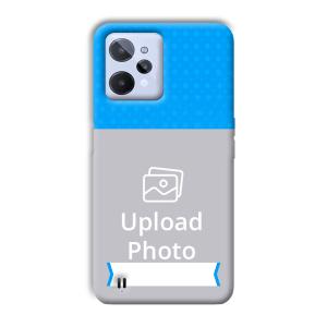 Sky Blue & White Customized Printed Back Cover for Realme C31