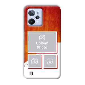 Red White Background Customized Printed Back Cover for Realme C31