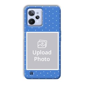 Sky Blue White Customized Printed Back Cover for Realme C31